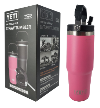 Termo YETI 30 oz y 20 oz con agarradera plegable.