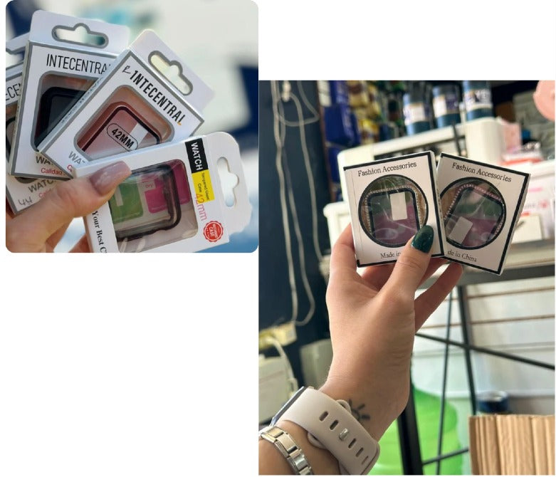 Protectores de carcasa Apple Watch colores variados lisos y de piedras